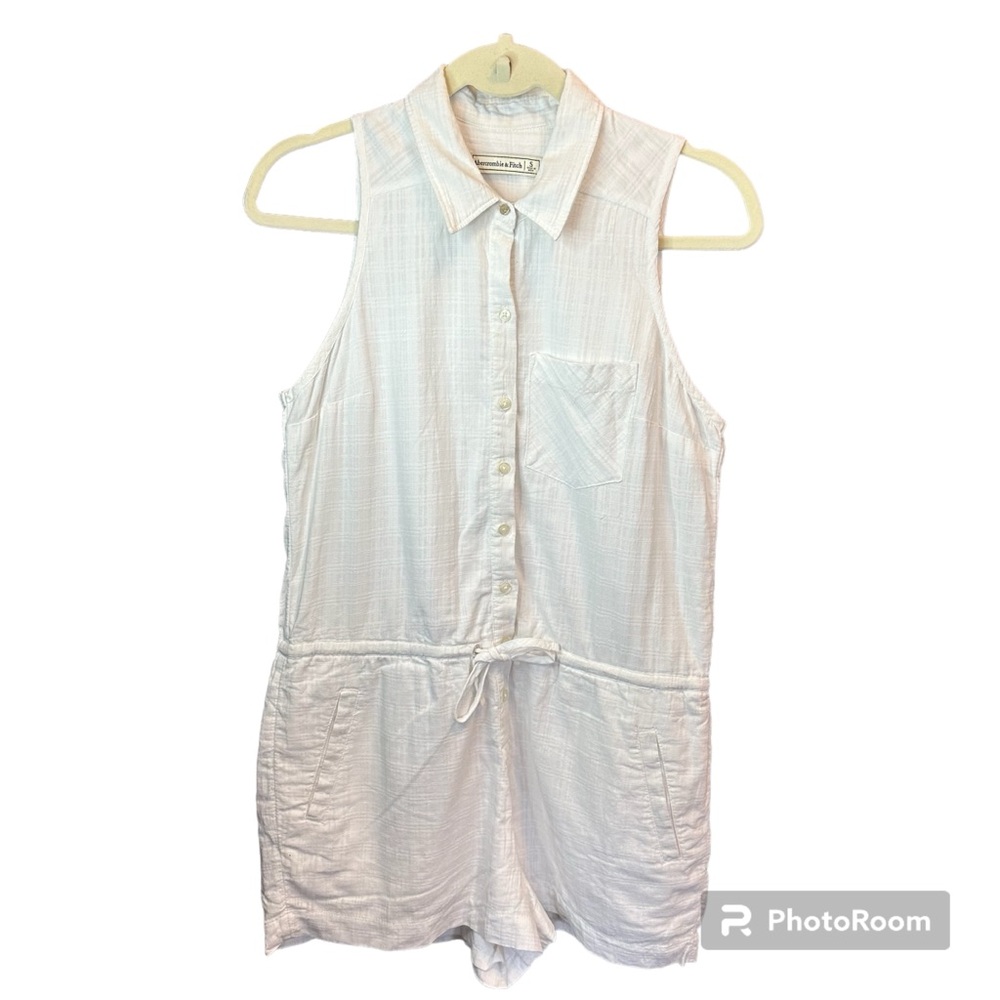 Abercrombie & Fitch White Sleeveless Romper One Piece Women SizeS Short Jumpsuit